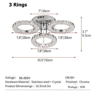 Led Crystal Ring Ceiling Lamp