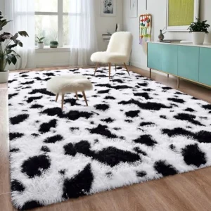 Fluffy Black White Rugs