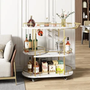 Mobile Bar Serving Carts On Wheels