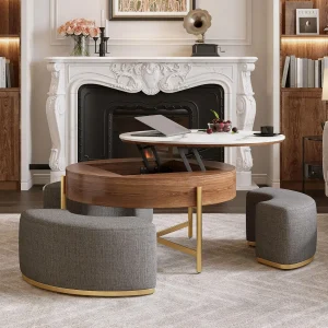 32" Modern Farmhouse Lift-Top Coffee Table Set