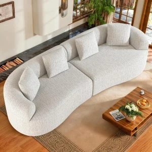 110” Modern Curved Sofa,Oversized Couch