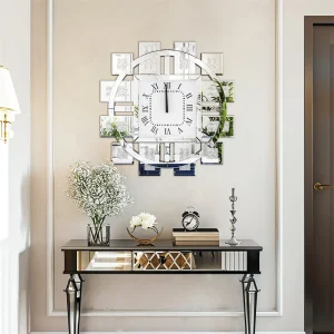 60CM Decorative Wall Clock with Silver/ Golden Crystal